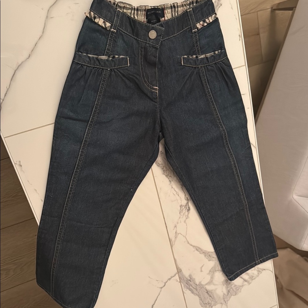 Burberry Plaid Accent Denim